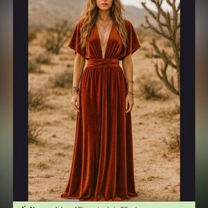 Elegant Rust Maxi Dress